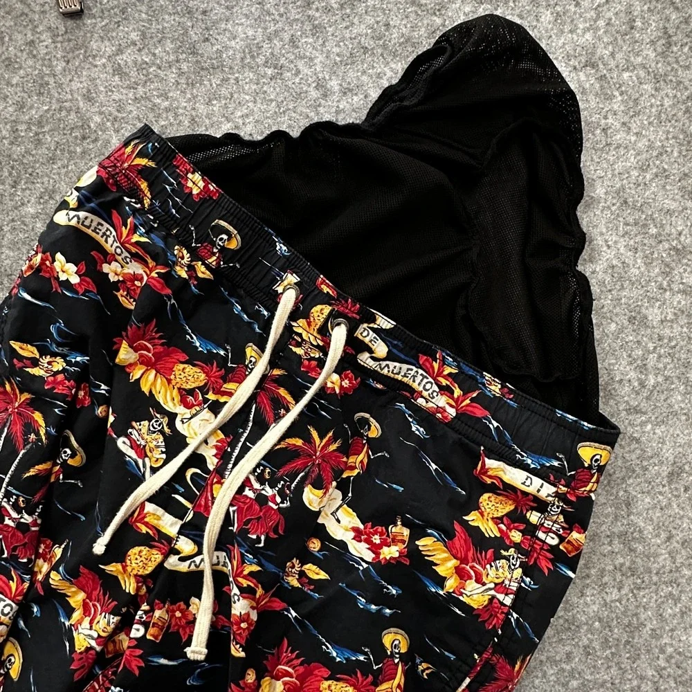 Modern Amusement Board Shorts Mens M Multicolor‎ Dia De Muertos Surf Swim Trunks